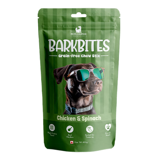 Pets Empire  Barkbite Stix For Dogs ( Chicken & Spinach  ) 100gms