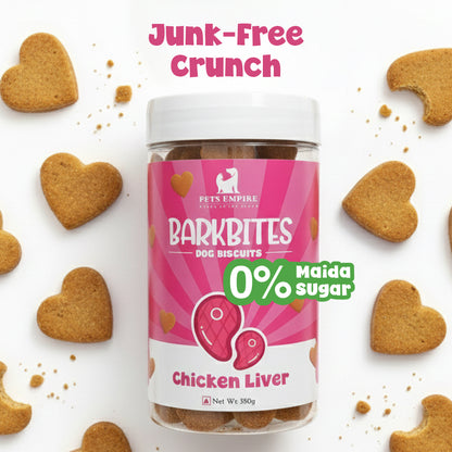 Pets Empire barkbites Chicken Liver  Biscuit Jar- 350g