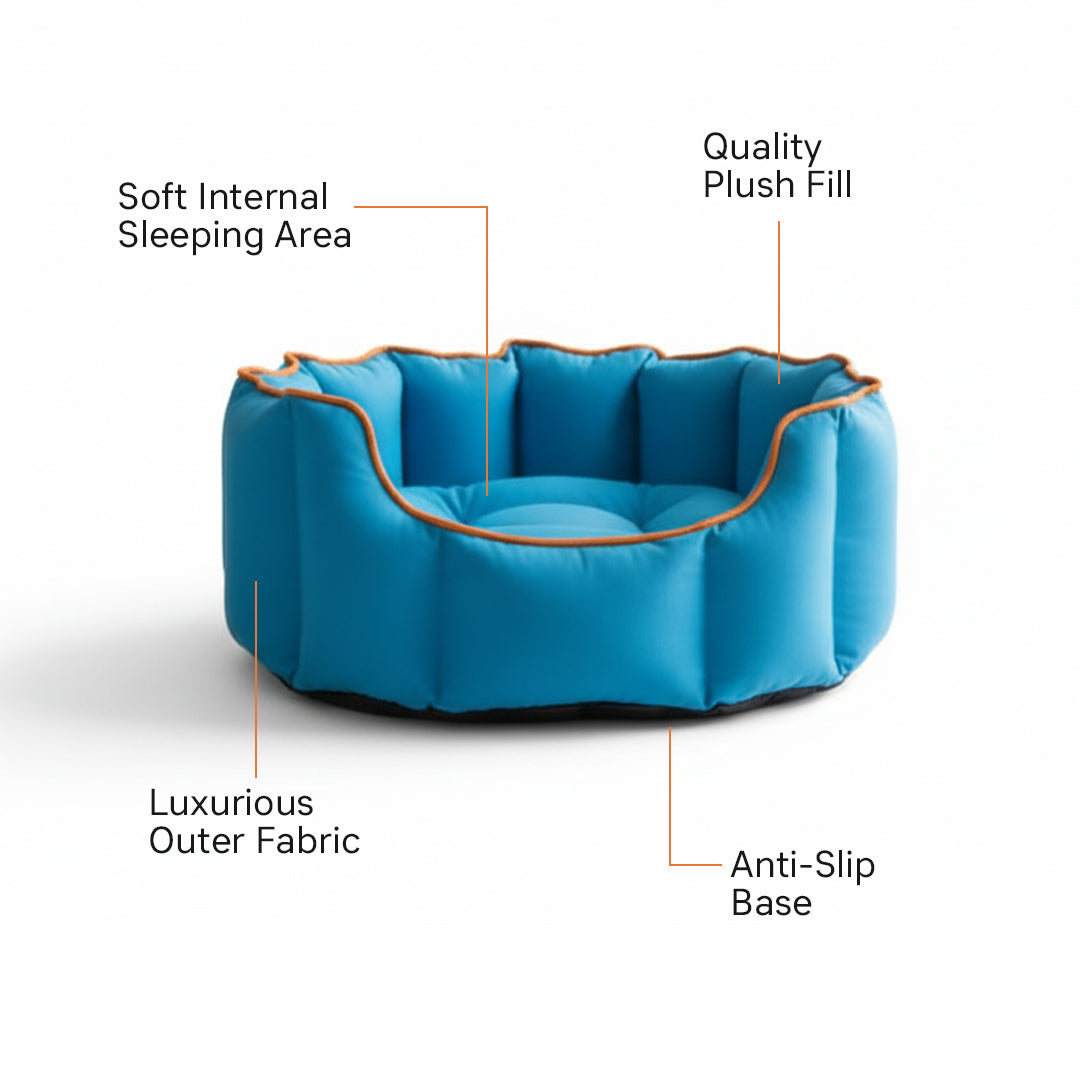 Pets Empire Cozy Electric Blue Bed for Dogs & Puppies