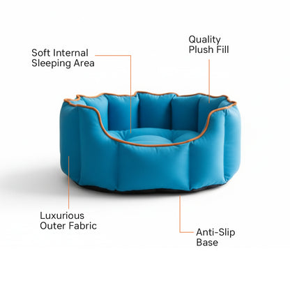 Pets Empire Cozy Electric Blue Bed for Dogs & Puppies