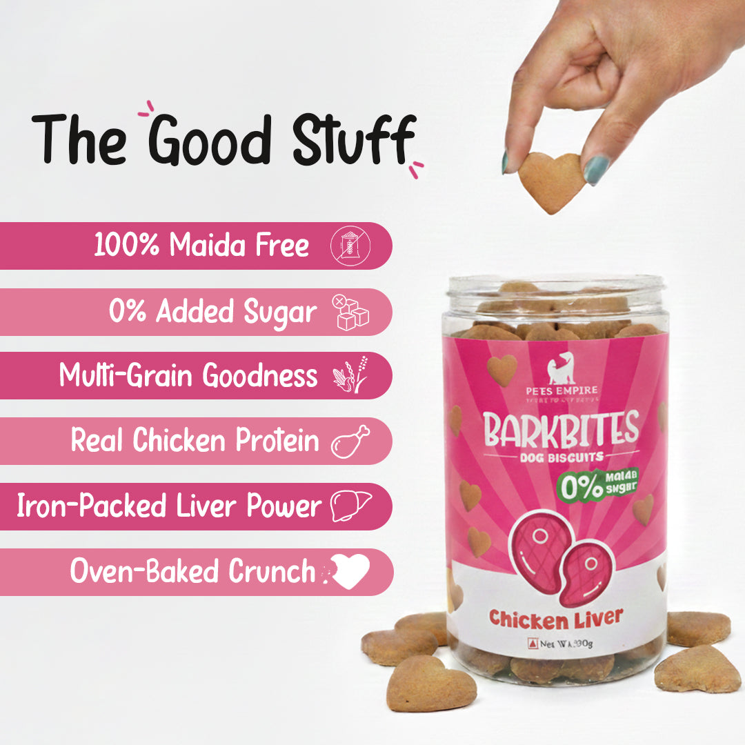 Pets Empire barkbites Chicken Liver  Biscuit Jar- 350g