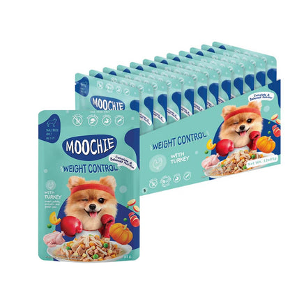 Moochie Weight Control Wet Dog Food – 85g Pouch | Low Fat Meal for Healthy Weight Management