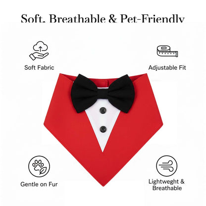 Pets Empire Tuxedo Bandana for Dogs- Red