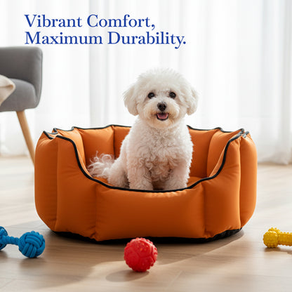 Pets Empire Cozy Tangerine Orange Bed for Dogs & Puppies