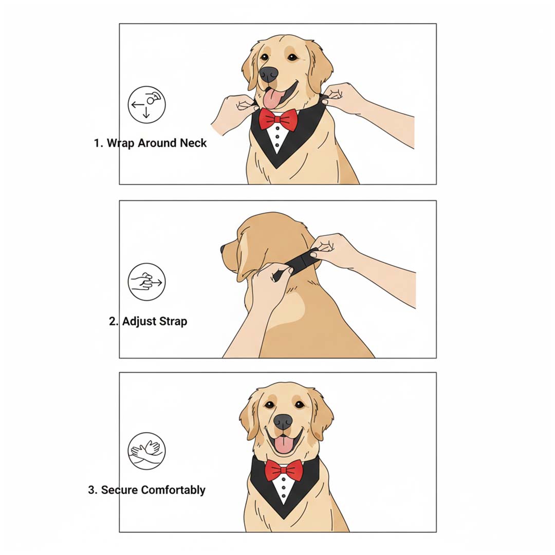Pets Empire Tuxedo Bandana for Dogs- Red