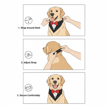 Pets Empire Tuxedo Bandana for Dogs- Red