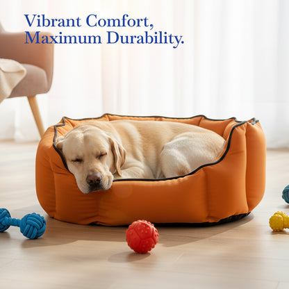 Pets Empire Cozy Tangerine Orange Bed for Dogs & Puppies