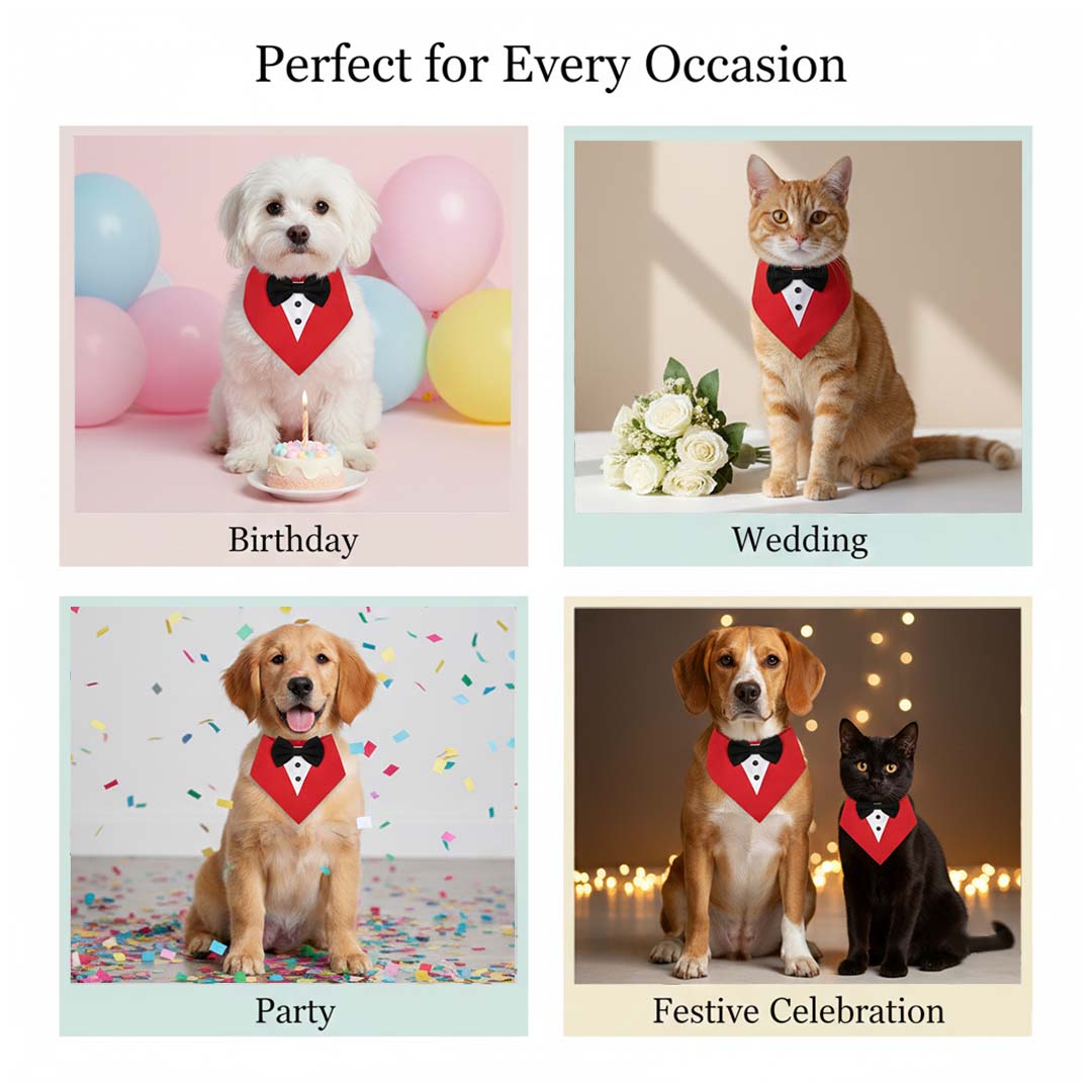 Pets Empire Tuxedo Bandana for Dogs- Red