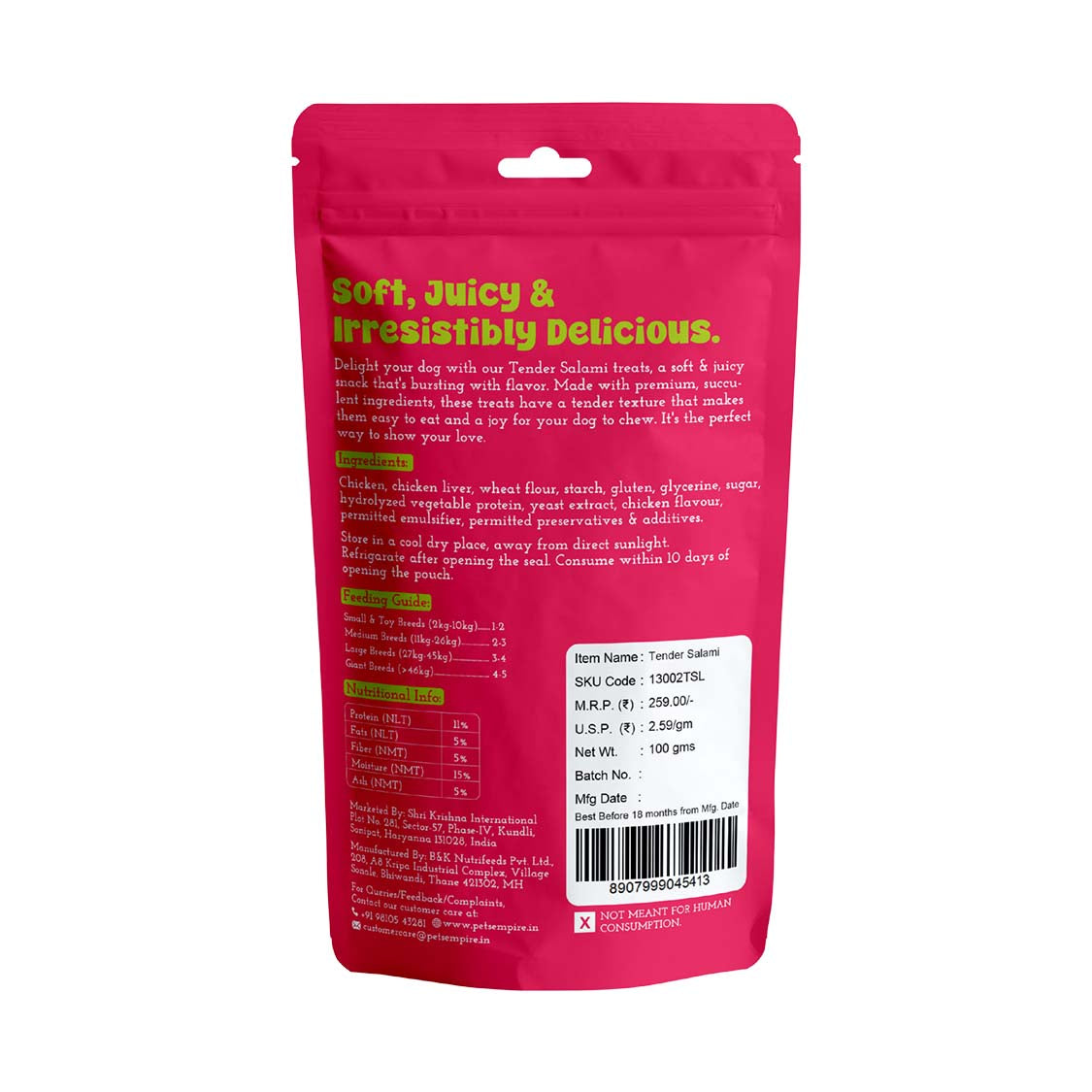 Pets Empire Tender Salami Treat For Dogs ( 100gms)