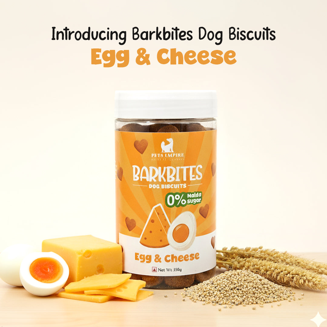 Pets Empire barkbites Egg & Cheese Biscuit Jar- 350g