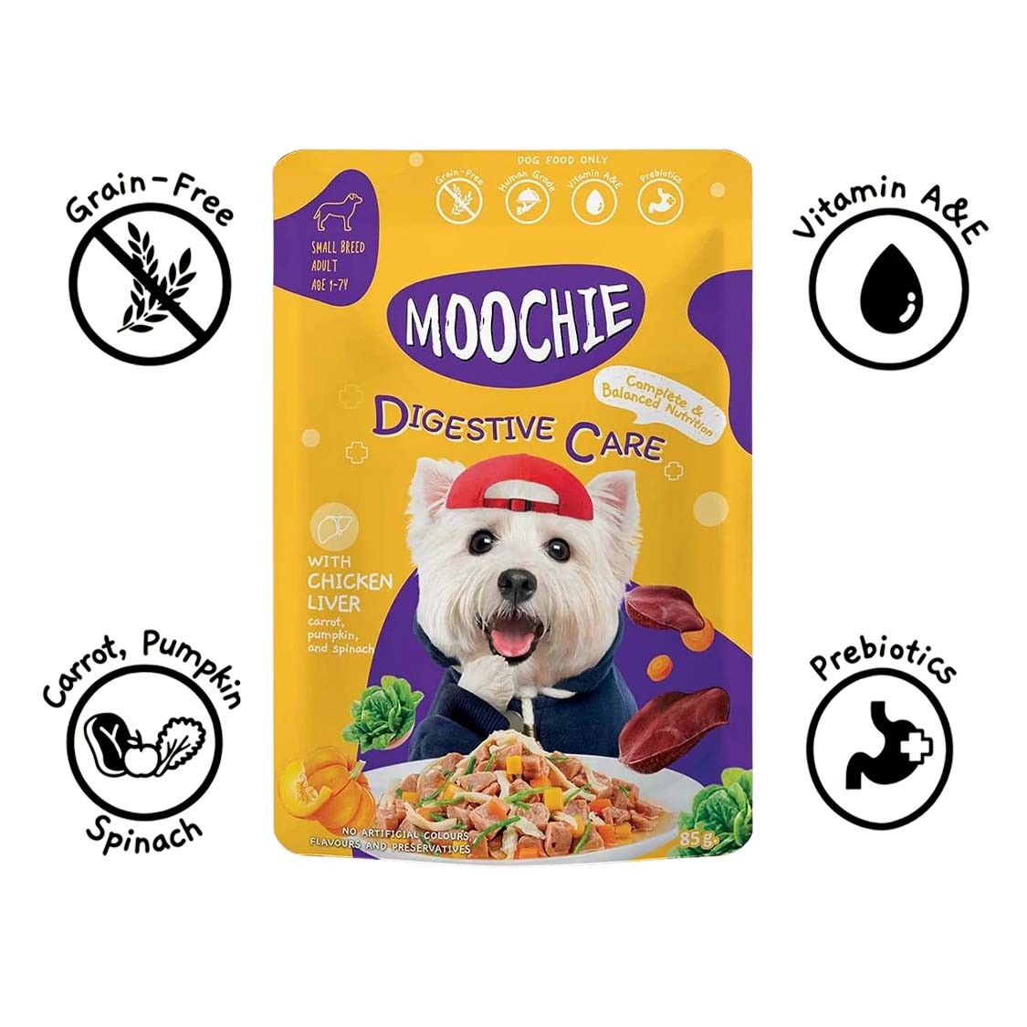 Moochie Digestive Care Wet Dog Food – 85g Pouch | Supports Healthy Digestion & Gut Wellness