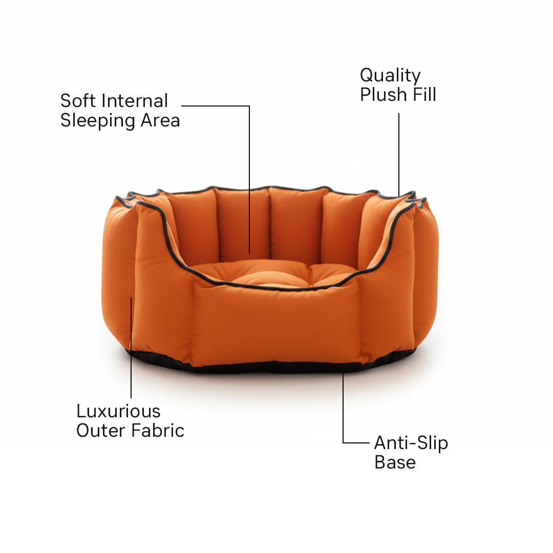 Pets Empire Cozy Tangerine Orange Bed for Dogs & Puppies