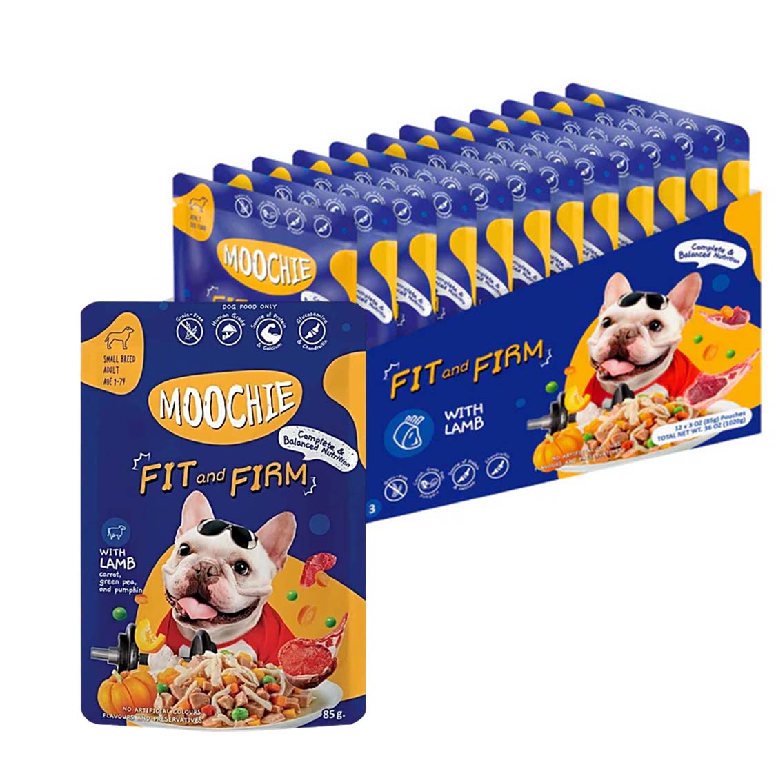 Moochie Fit & Firm Wet Dog Food – 85g Pouch | High Protein & Healthy Weight Formula