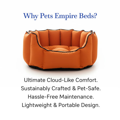 Pets Empire Cozy Tangerine Orange Bed for Dogs & Puppies