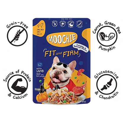 Moochie Fit & Firm Wet Dog Food – 85g Pouch | High Protein & Healthy Weight Formula