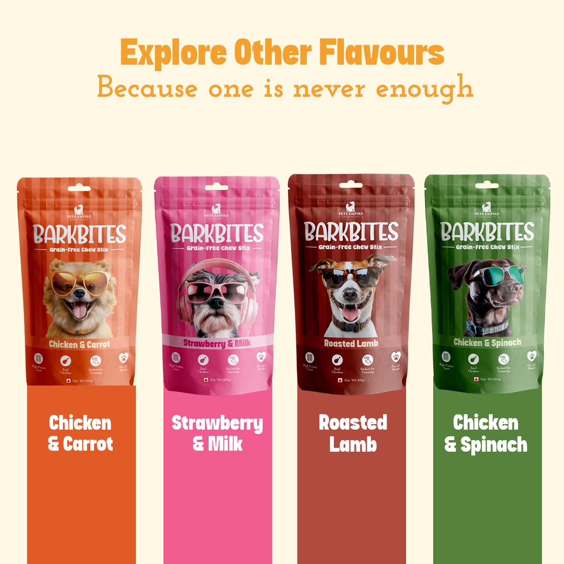 Pets Empire Barkbites Stix For Dogs Butter Chicken (100gms)