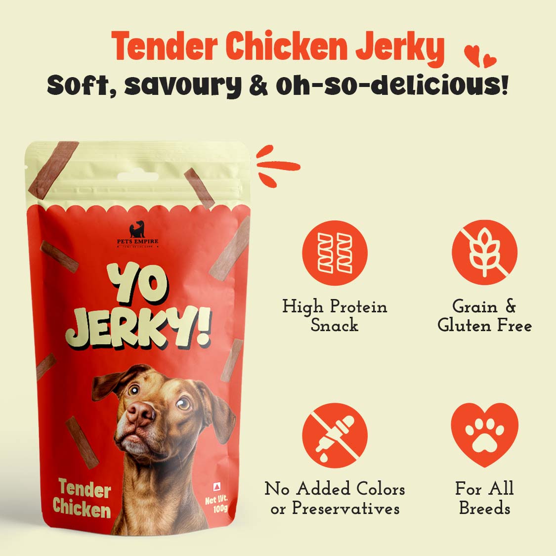 Pets Empire YO! Jerky  Treats For Dogs  (100gms)