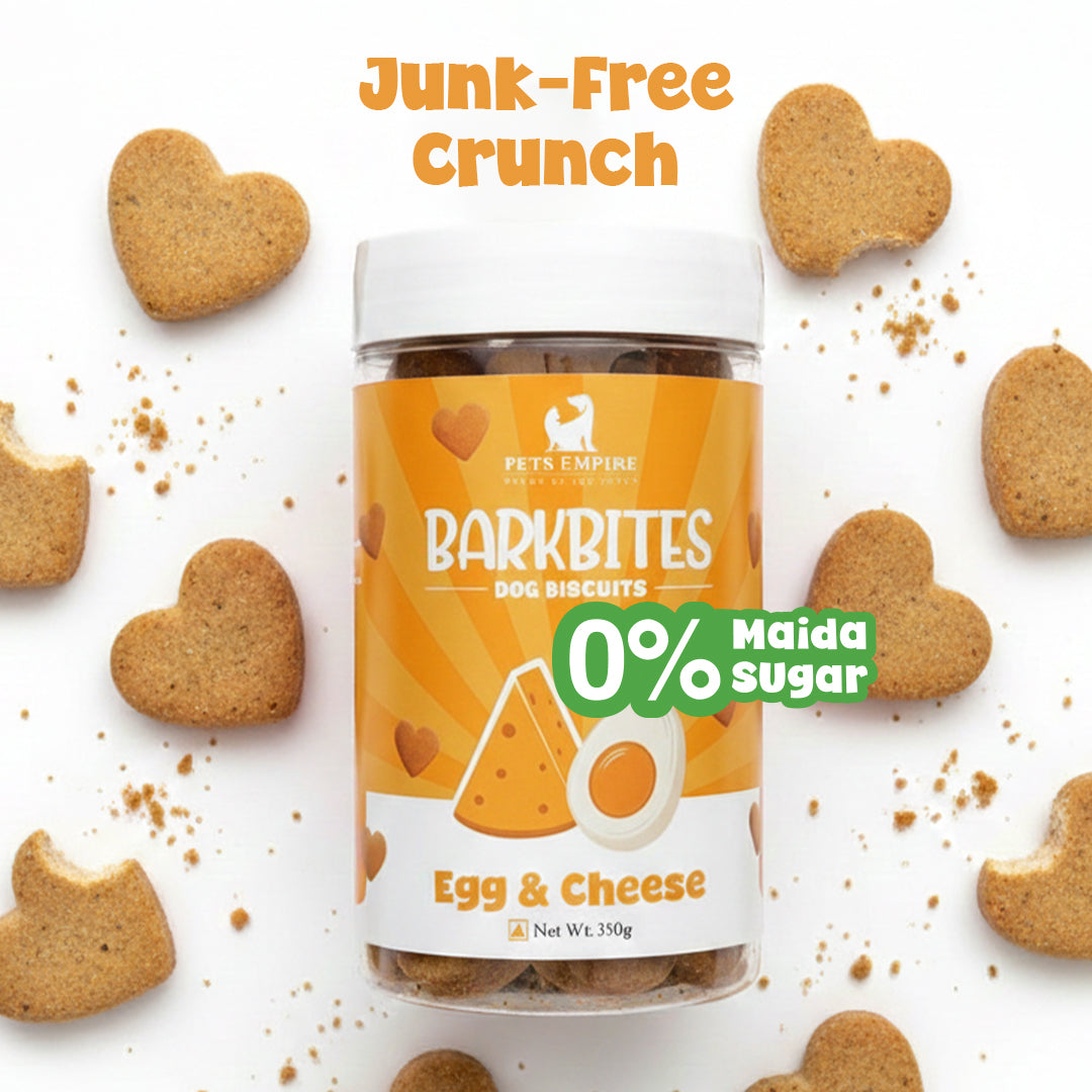 Pets Empire barkbites Egg & Cheese Biscuit Jar- 350g