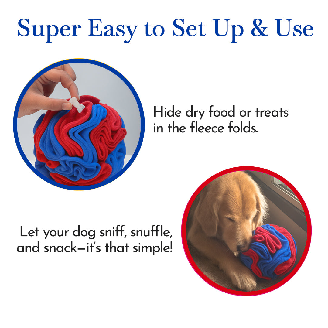 Pets Empire Interactive Snuffle Ball for Dogs – Stimulating Sniff & Play Ball (Blue & Red)
