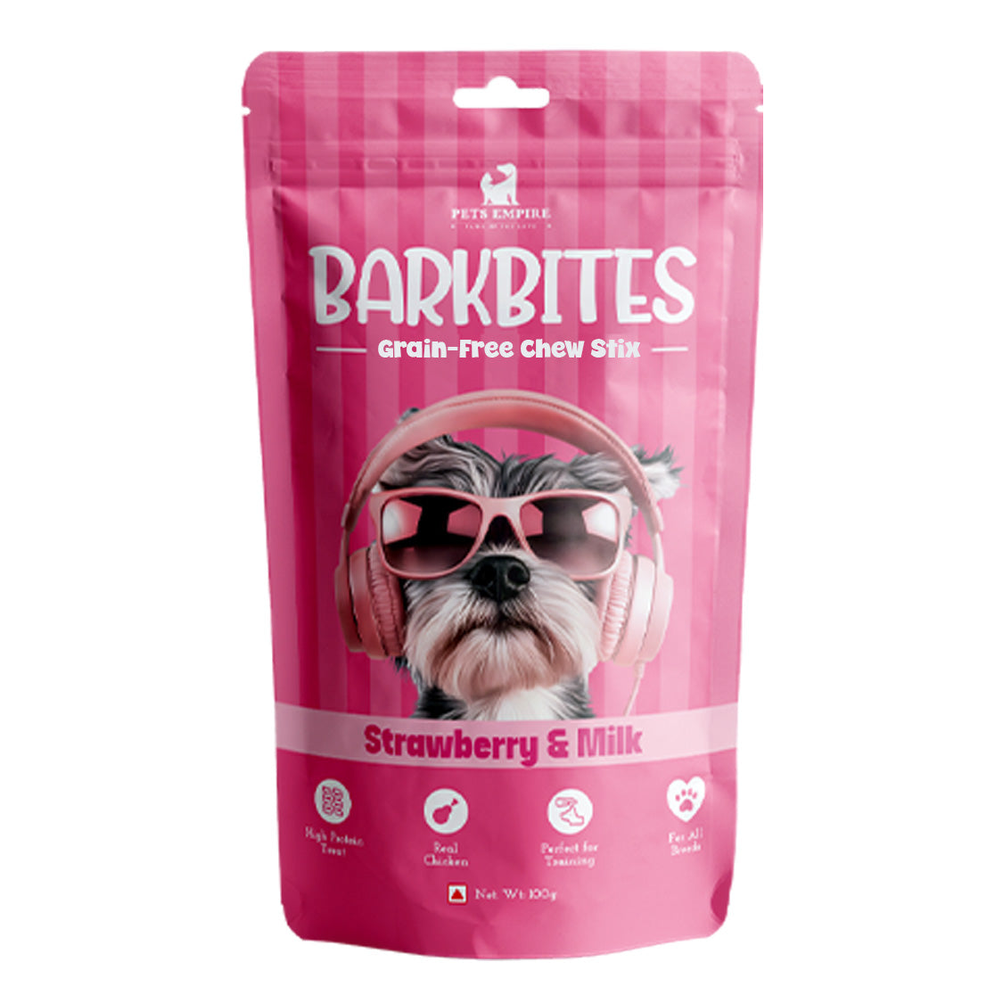 Pets Empire Barkbites Stix For Dogs Milk & Strawberry (100gms)