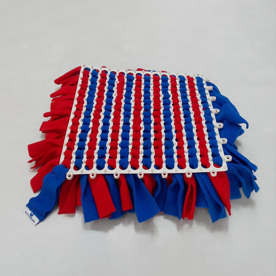 Pets Empire Interactive Snuffle Mat for Dogs – Stimulating Sniff & Play Mat (Red & Blue)
