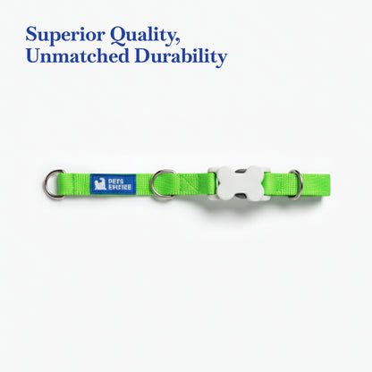 PETS EMPIRE Classic Dog Collar & Leash Set with Bow- Green