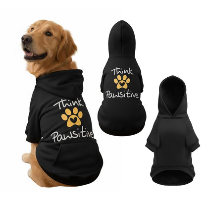 Pets Empire Think Pawsitive Hoodie For Dogs - Black