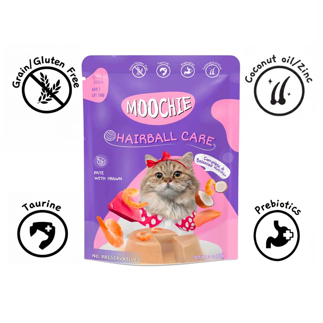 Moochie Cat Wet Food Hairball Care (85g)