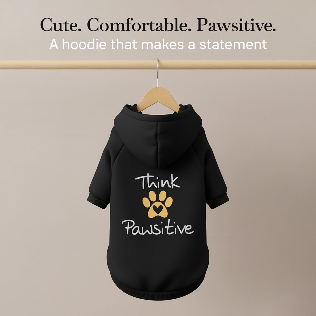 Pets Empire Think Pawsitive Hoodie For Dogs - Black