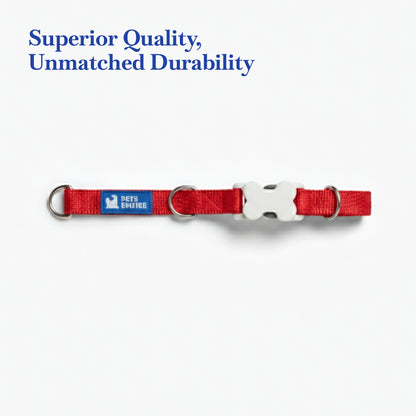PETS EMPIRE Classic Dog Collar & Leash Set with Bow-Red
