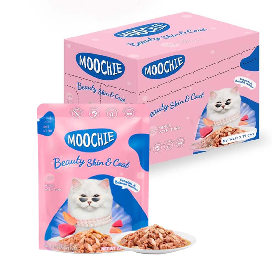Moochie Beauty Skin Tuna Gravy Wet Cat Food – 85g Pouch