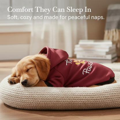 Pets Empire Think Pawsitive Hoodie For Dogs - Mahroon