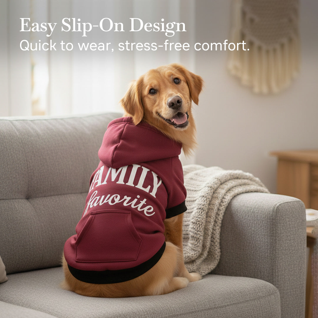 Pets Empire Family Favorite Hoodie For Dogs -  Mahroon