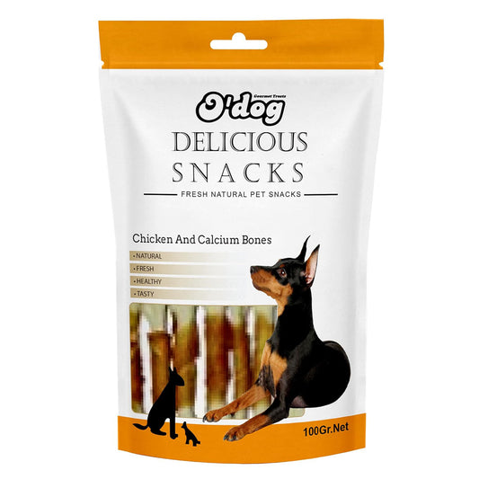 O'Dog Chicken and White Calcium Bone Treats for Dog (100 gm)