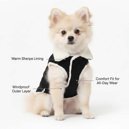 Pets Empire Winter Fleece Jacket for Dogs- Black