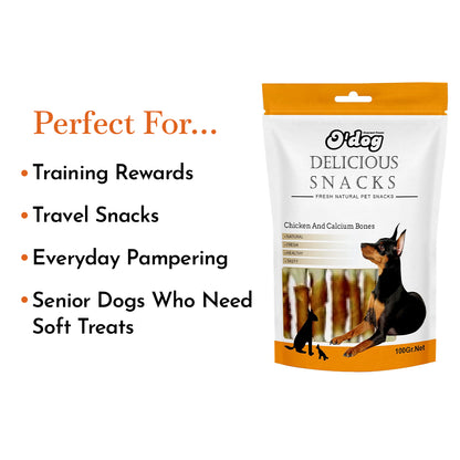 O'Dog Chicken and White Calcium Bone Treats for Dog (100 gm)