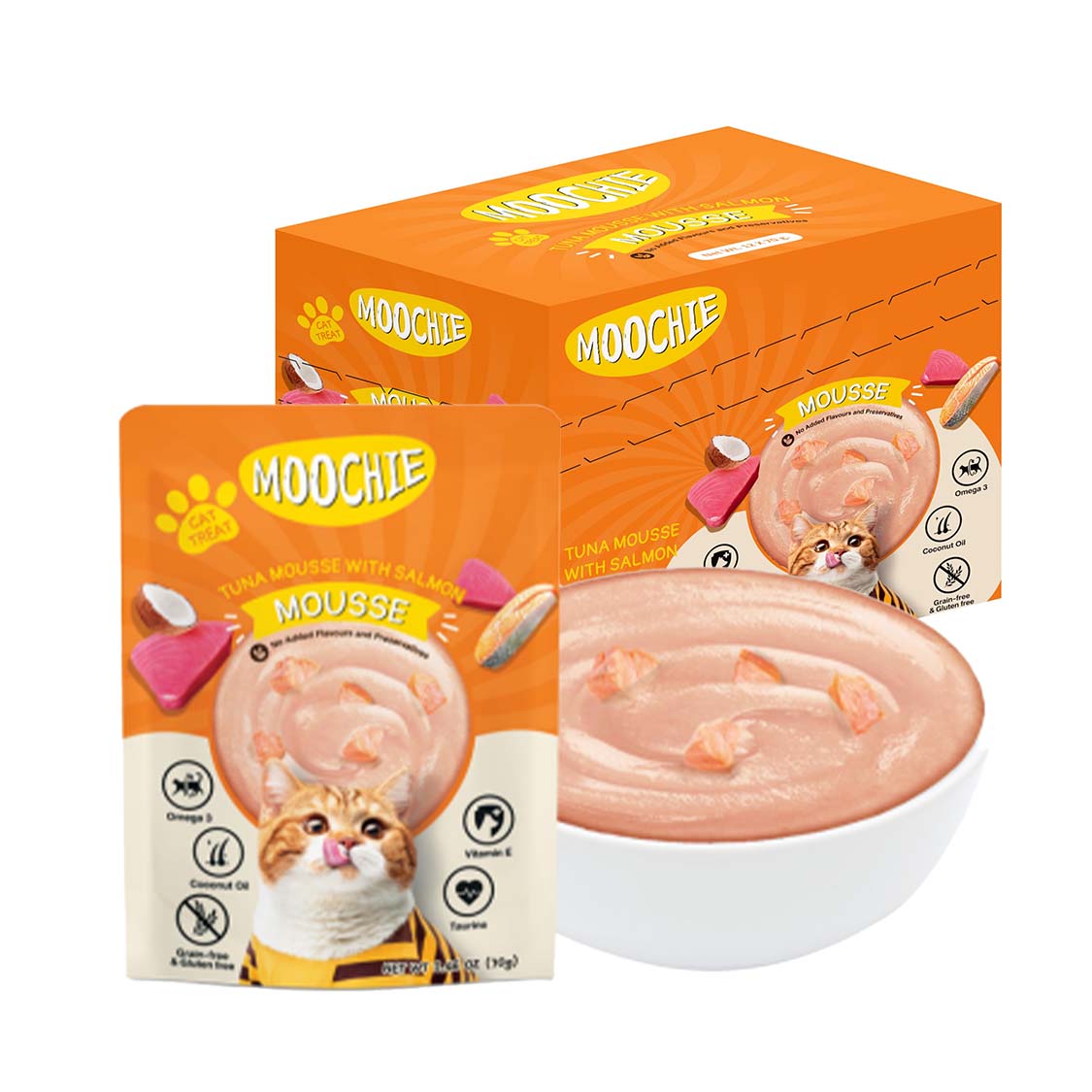 Moochie Wet Food Gravy for Cats - Mousse with Salmon (85g)