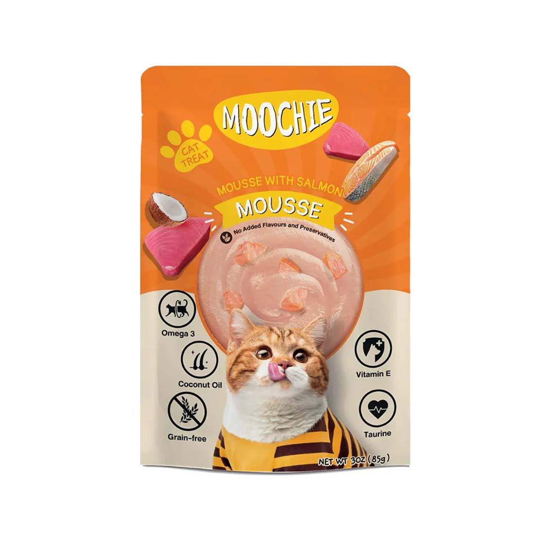 Moochie Wet Food Gravy for Cats - Mousse with Salmon (85g)