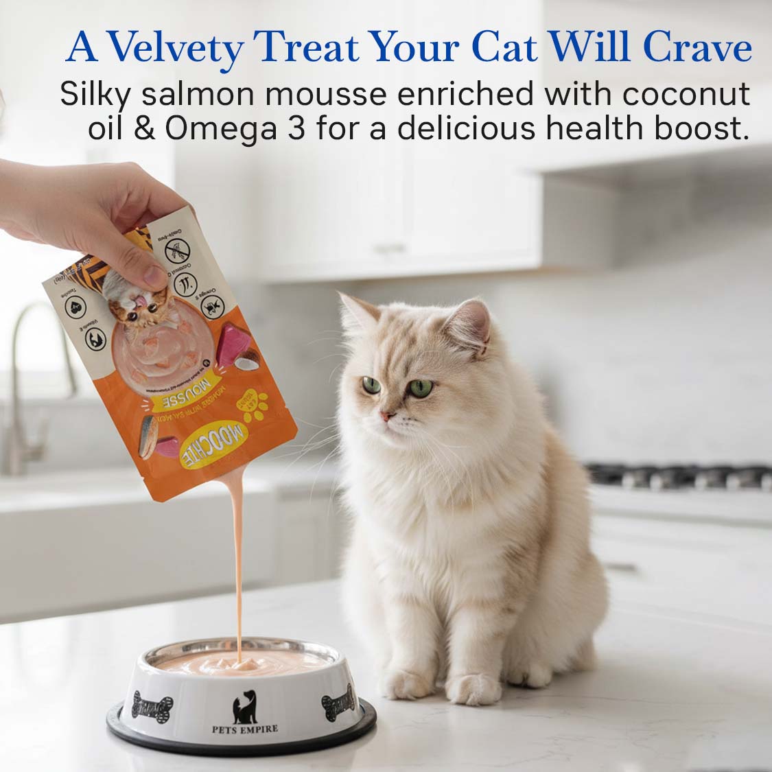 Moochie Wet Food Gravy for Cats - Mousse with Salmon (85g)