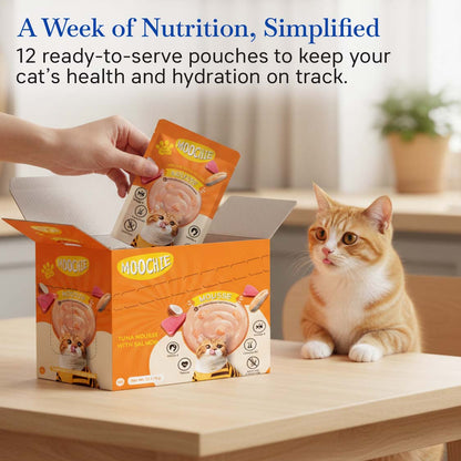 Moochie Wet Food Gravy for Cats - Mousse with Salmon (85g)