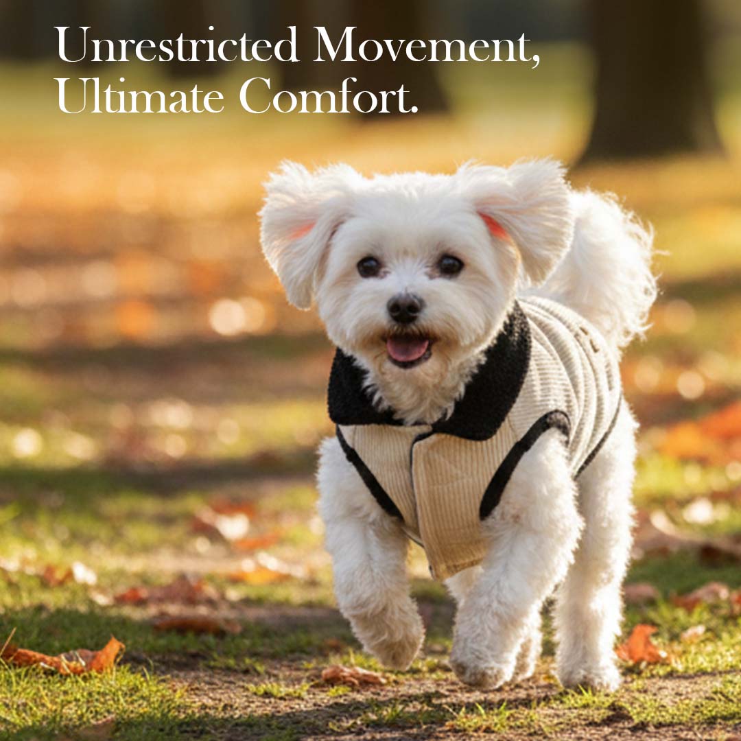 Pets Empire Winter Fleece Jacket for Dogs- Cream