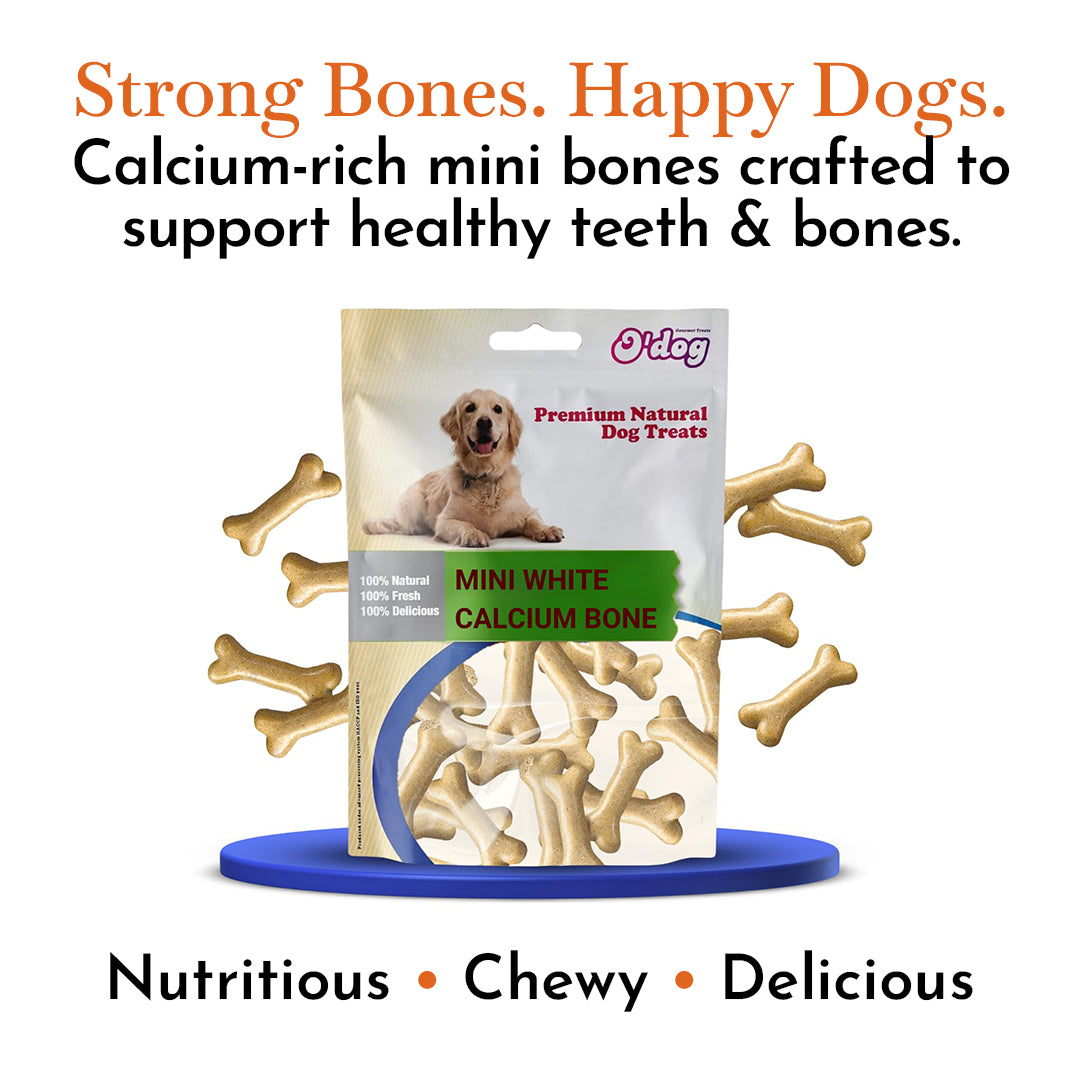 O'Dog Premium Natual Dog Treat Mini White Calcium Bone(100g)