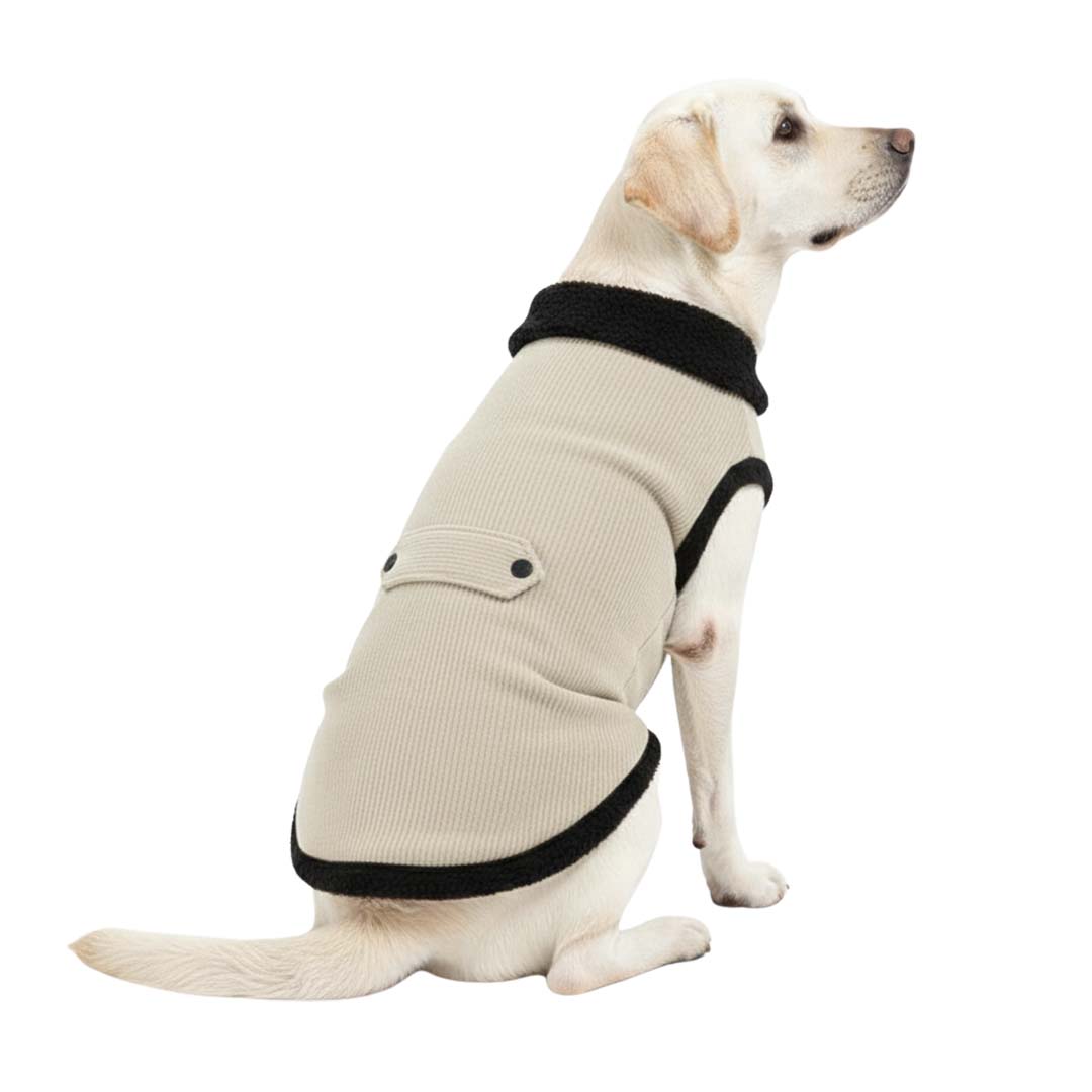 Pets Empire Winter Fleece Jacket for Dogs- Cream