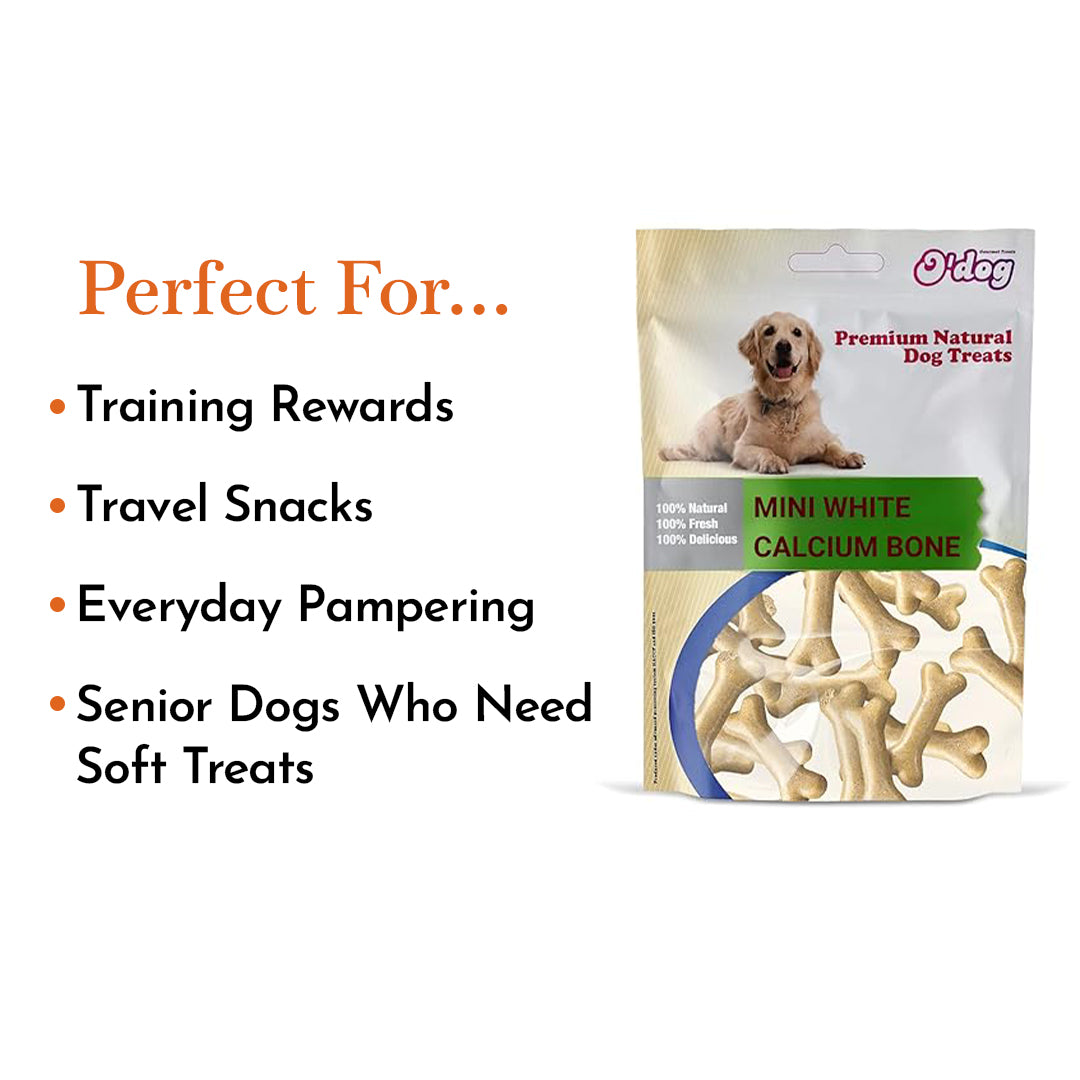 O'Dog Premium Natual Dog Treat Mini White Calcium Bone(100g)