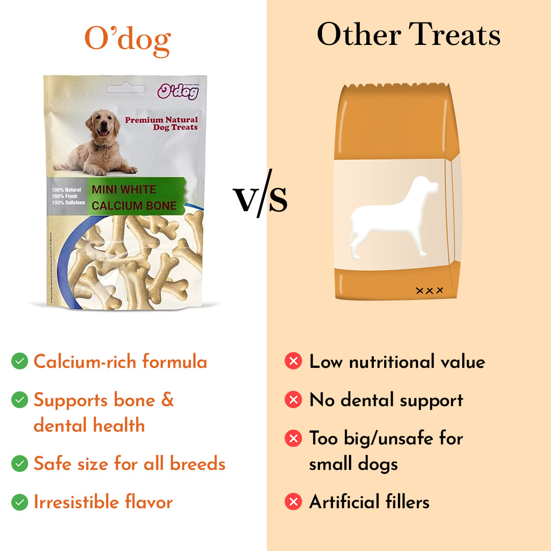 O'Dog Premium Natual Dog Treat Mini White Calcium Bone(100g)