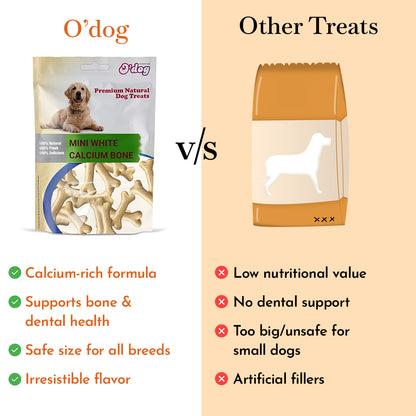 O'Dog Premium Natual Dog Treat Mini White Calcium Bone(100g)