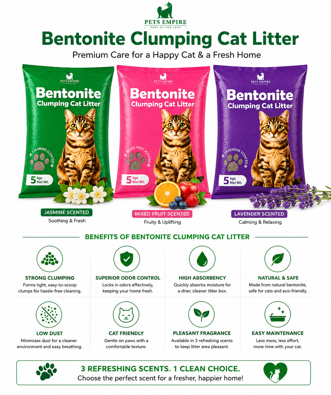 Pets Empire Ball Bentonite Scent Cat Litter 5kg