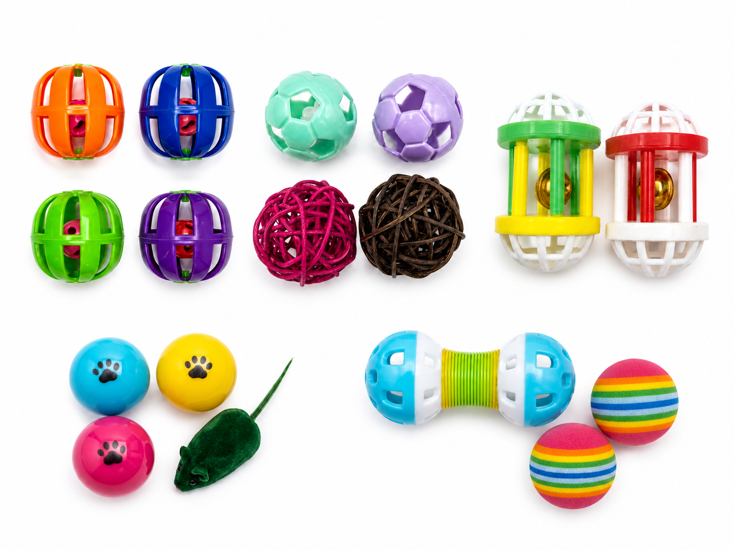 Pets Empire Colorful Cat Ball Combo Pack Of 5