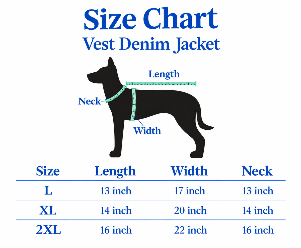 Pets Empire Premium Denim Dog Vest Jacket - Dark Blue