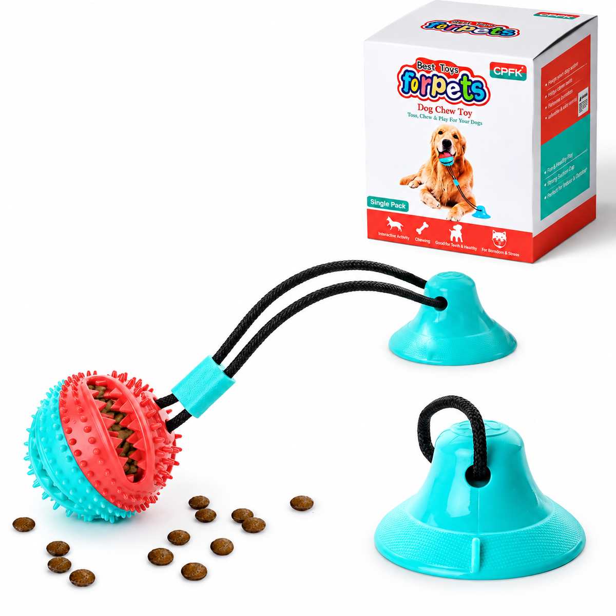 Pets Empire Interactive Dog Chew Toy with Treat Dispenser & Suction Cup